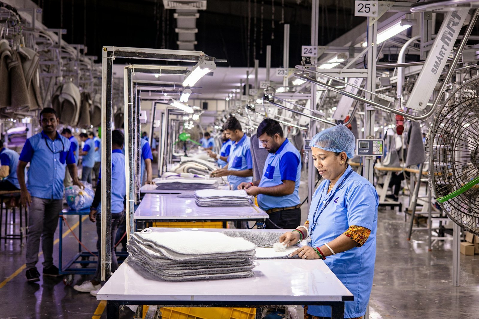A garment-plant team at work