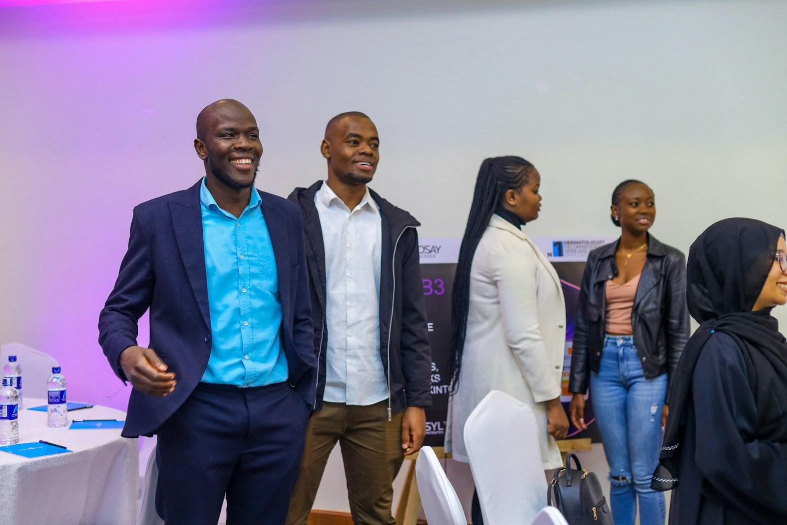 A cohort of trainees at a certification workshop