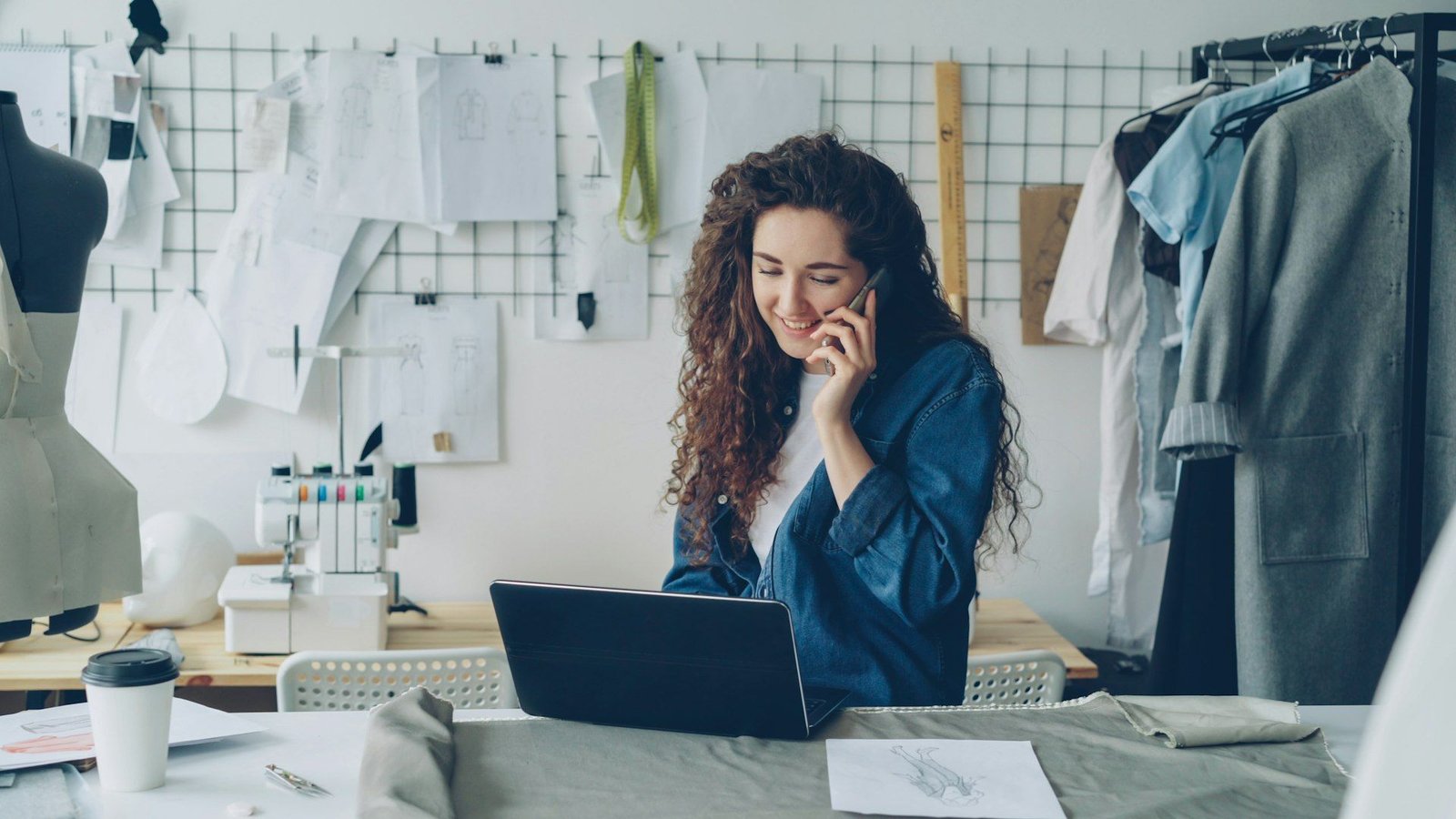 A clothing-studio founder at her workshop