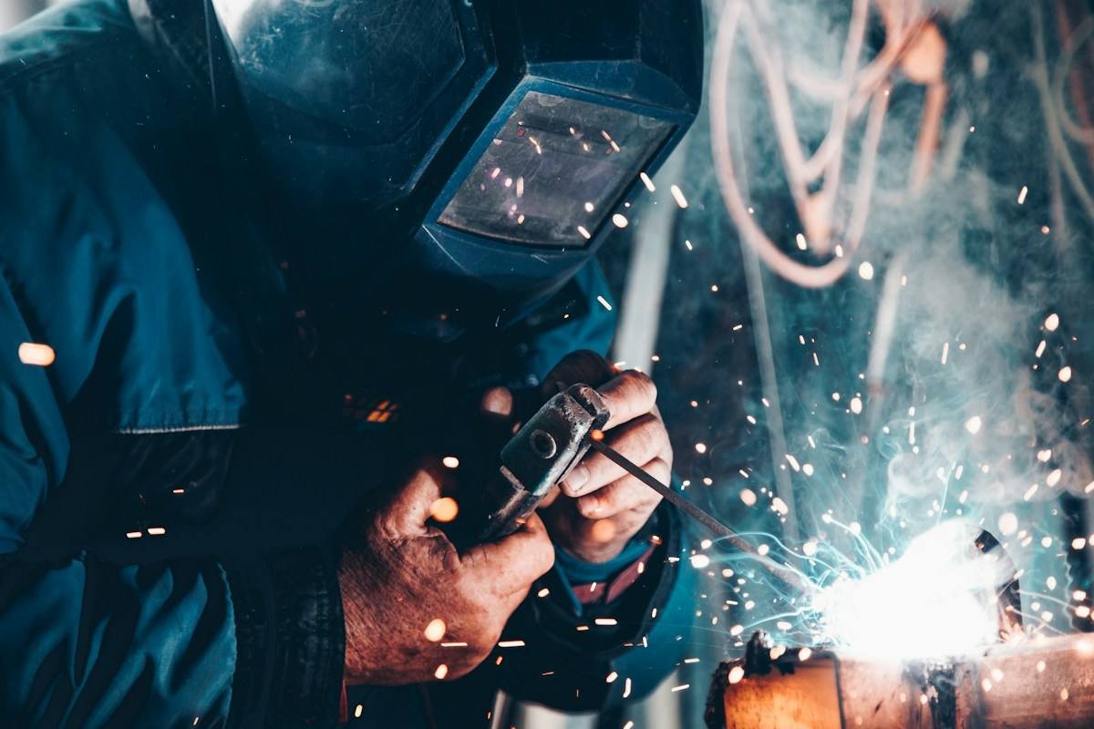 A welder at work — skills learned by doing