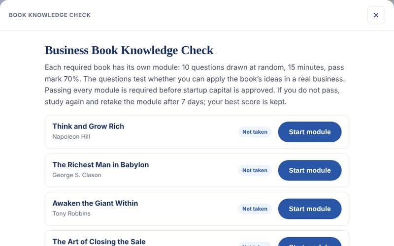 Book Knowledge Check screen